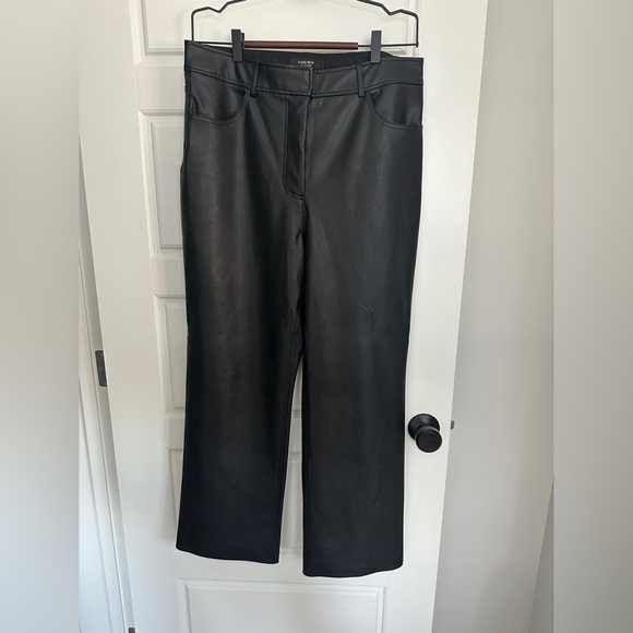 Ever New Black Faux Leather Straight Leg Pants - Picture 2 of 5